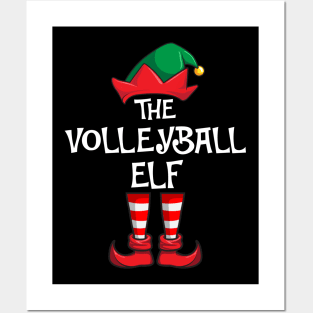 Volleyball Elf Matching Family Christmas Sporty Posters and Art